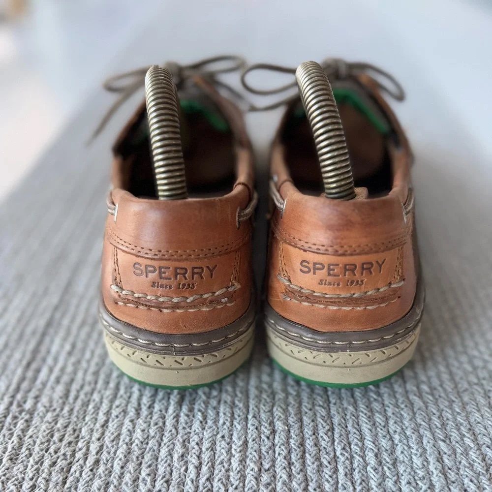 SPERRY Topsider Billfish Men’s Tan Genuine Leather Loafers Boat Shoes Size 11.5